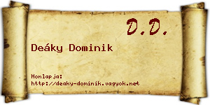 Deáky Dominik névjegykártya