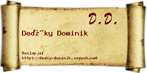 Deáky Dominik névjegykártya